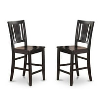FurniFact Elegant Counter Height Chairs – Wooden Bar Stools with Back, Black