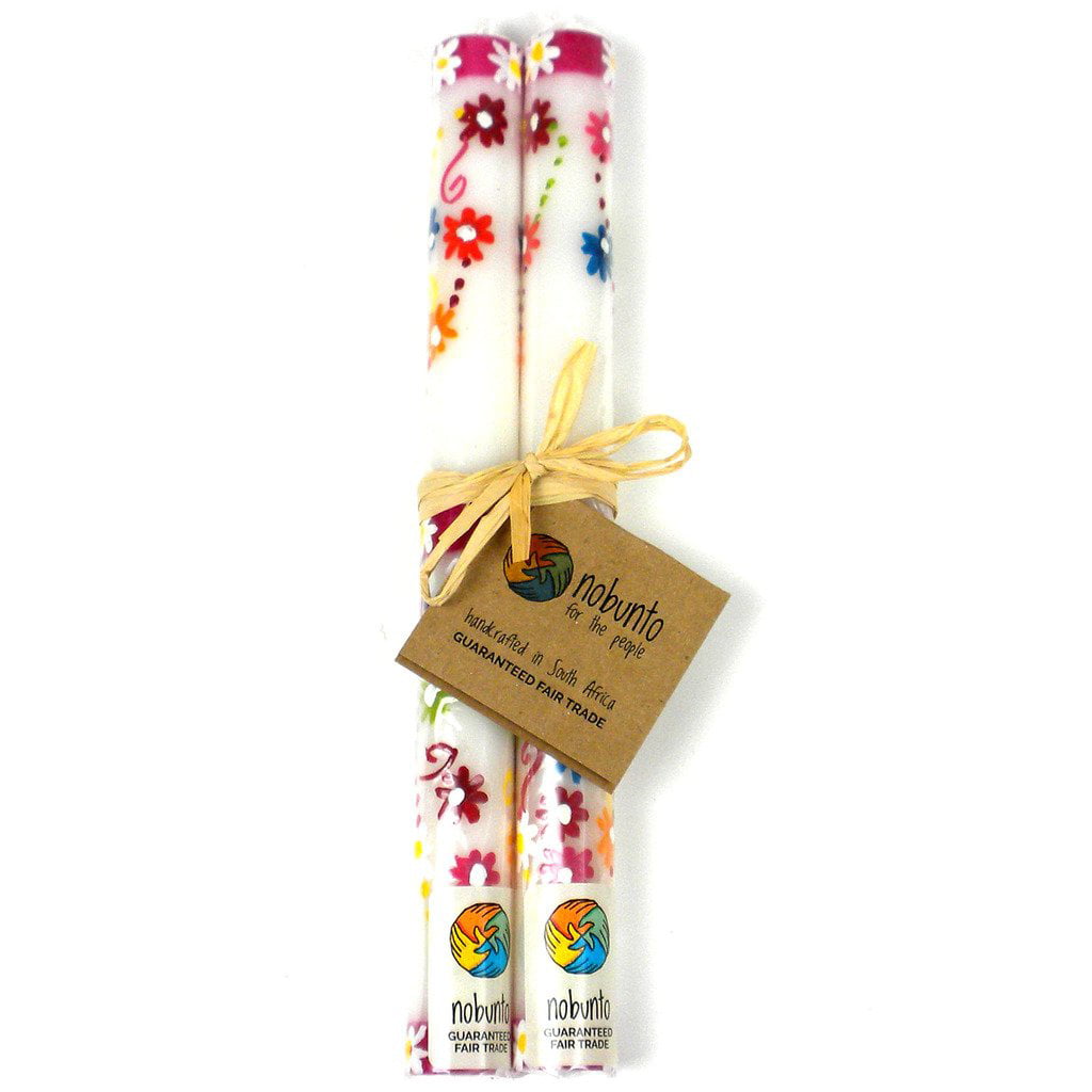 Tall Hand Painted Candles Pair Damisi Design Nobunto 