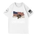thumbnail image 4 of Hogleaql Usa Flag Tee Shirt for Men 4th Of July Crew Neck American Flag Short Sleeve Tops Patriotic Fashion Independence Day Themed Loose Pullover White M, 4 of 6