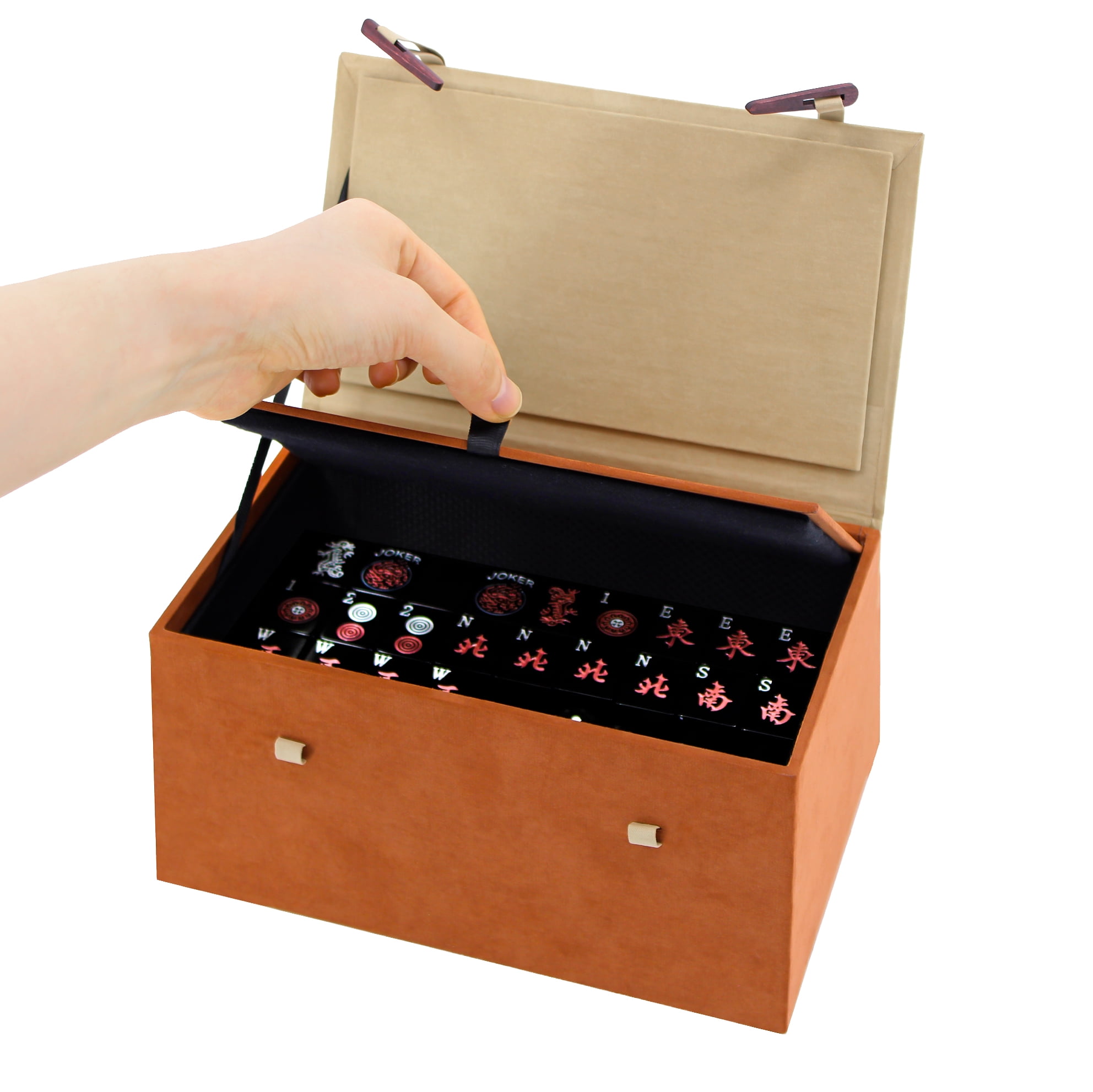 Curated for Mom: Complete American Mahjong Set with 166 Black Tiles (1.2") & Storage Case – Ideal for Game Nights