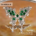 thumbnail image 4 of Exaggerated Big Crystal Butterfly Ring Open Wedding Butterfly Jewelry for Women, 4 of 6