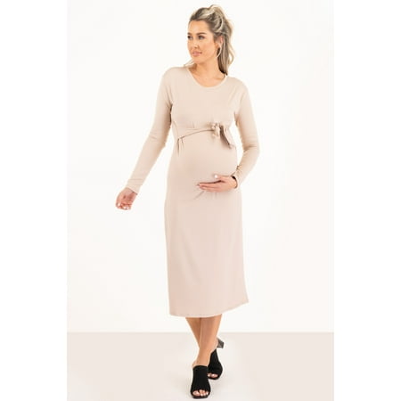 

Long Sleeve Dress With Side Slit And Adjustable Belt
