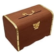 thumbnail image 1 of Caja de madera para guardar dinero, alcancía con cerradura y llaves, baúl para guardar baratijas Los 20x14.5x15cm, 1 of 8