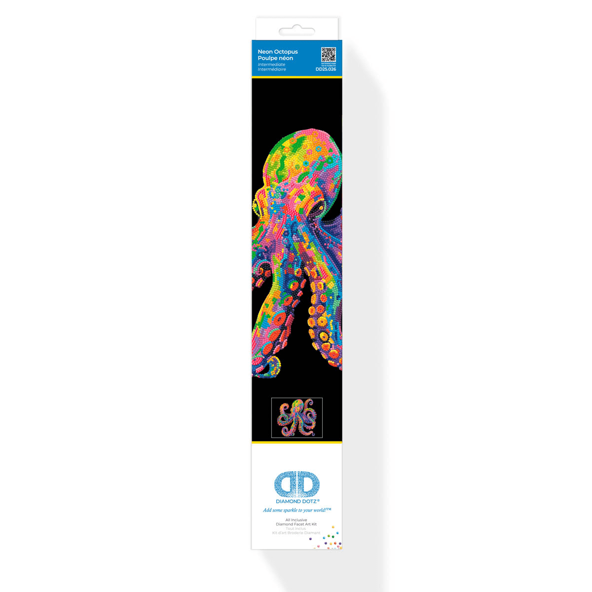 Diamond Dotz Neon Flock Octopus Diamond Painting Kits for Adults - Colorful Diamond Art Kits a Relaxing Creative Craft Kit with Dotz Gems 14x18