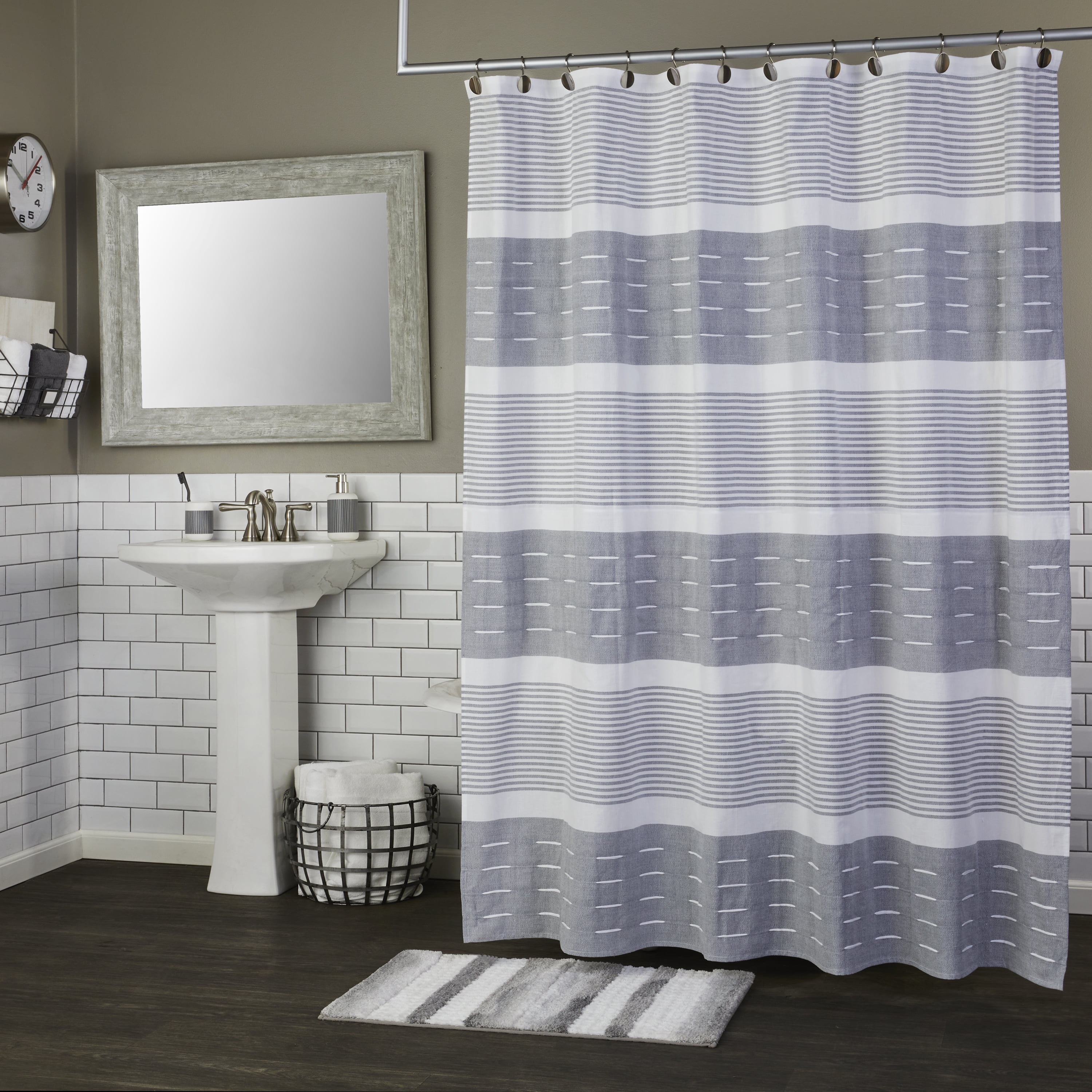 The Cherry Blossom Lin Waterproof Fabric Home Decor Shower Curtain Bathroom Mat 