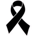 thumbnail image 2 of Melanoma Cancer Ribbon, Black, Printed Vinyl Decal, Sticker, Label for car, Cell Phone, Window, Computer, Wall, etc., 2 of 3