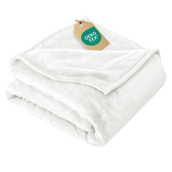 CGK Linen Ultra Soft Fleece Blanket - Lightweight Luxury Plush Throw for Bed or Couch