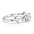 thumbnail image 3 of Solitaire Wedding Ring Round Simulated Cubic Zirconia 925 Sterling Silver Size 5, 3 of 4