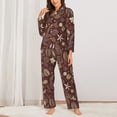 thumbnail image 2 of Sikiie Coffee and Flowers Women's Long-Sleeve Shirt and Full-Length Bottom Pajama Set (s-xxl)-X-Large, 2 of 7
