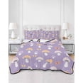 thumbnail image 3 of Purple Mushroom Queen Size Down Alternative Comforter, Lightweight Comforter Quilt Bedding Set with Pillow Shams Botanical Butterfly Spring All Seasons Bed Comforter Duvet Insert 90"x96", 3 of 7