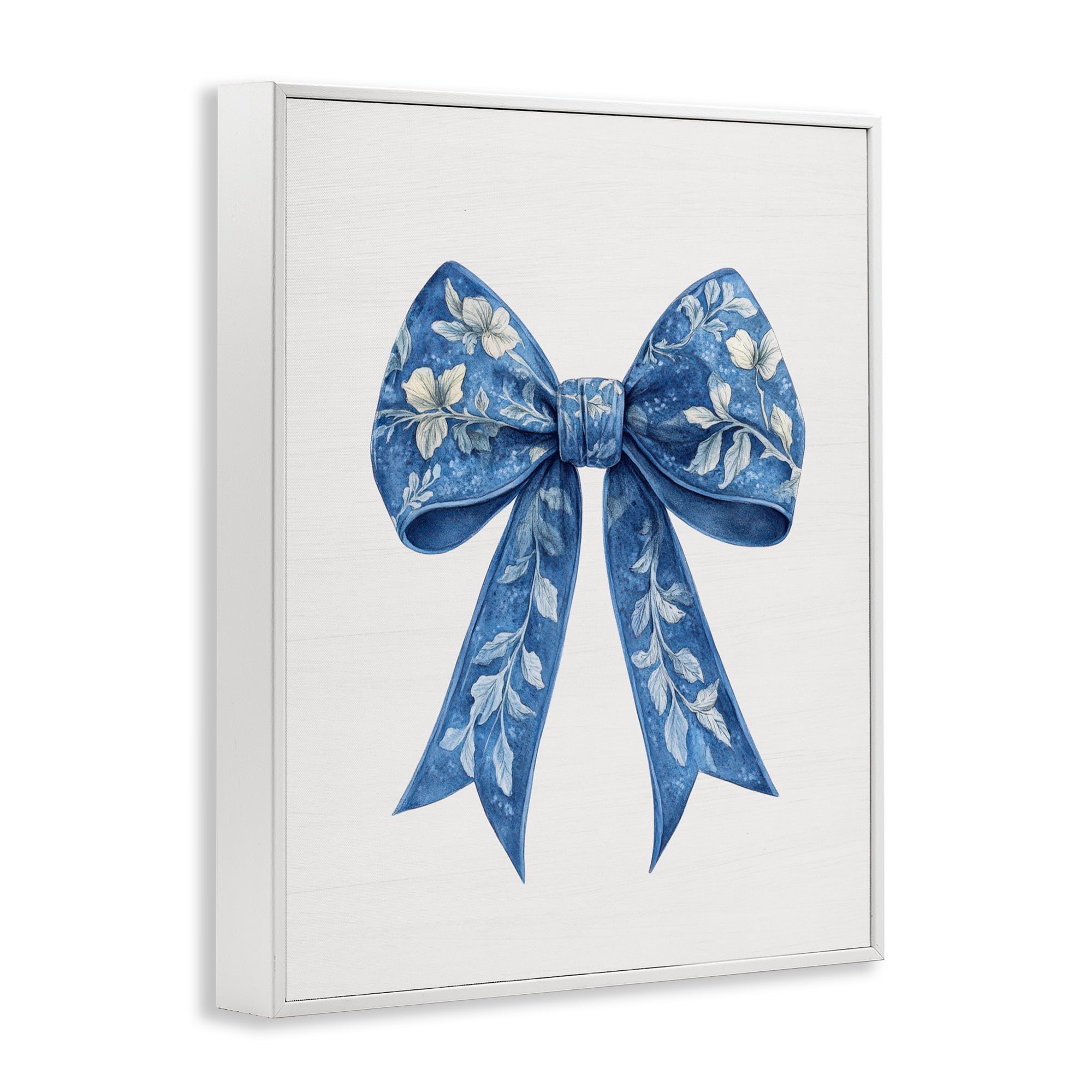 Intricate Florals Ribbon White Framed Giclee Art, design by Lettered and Lined