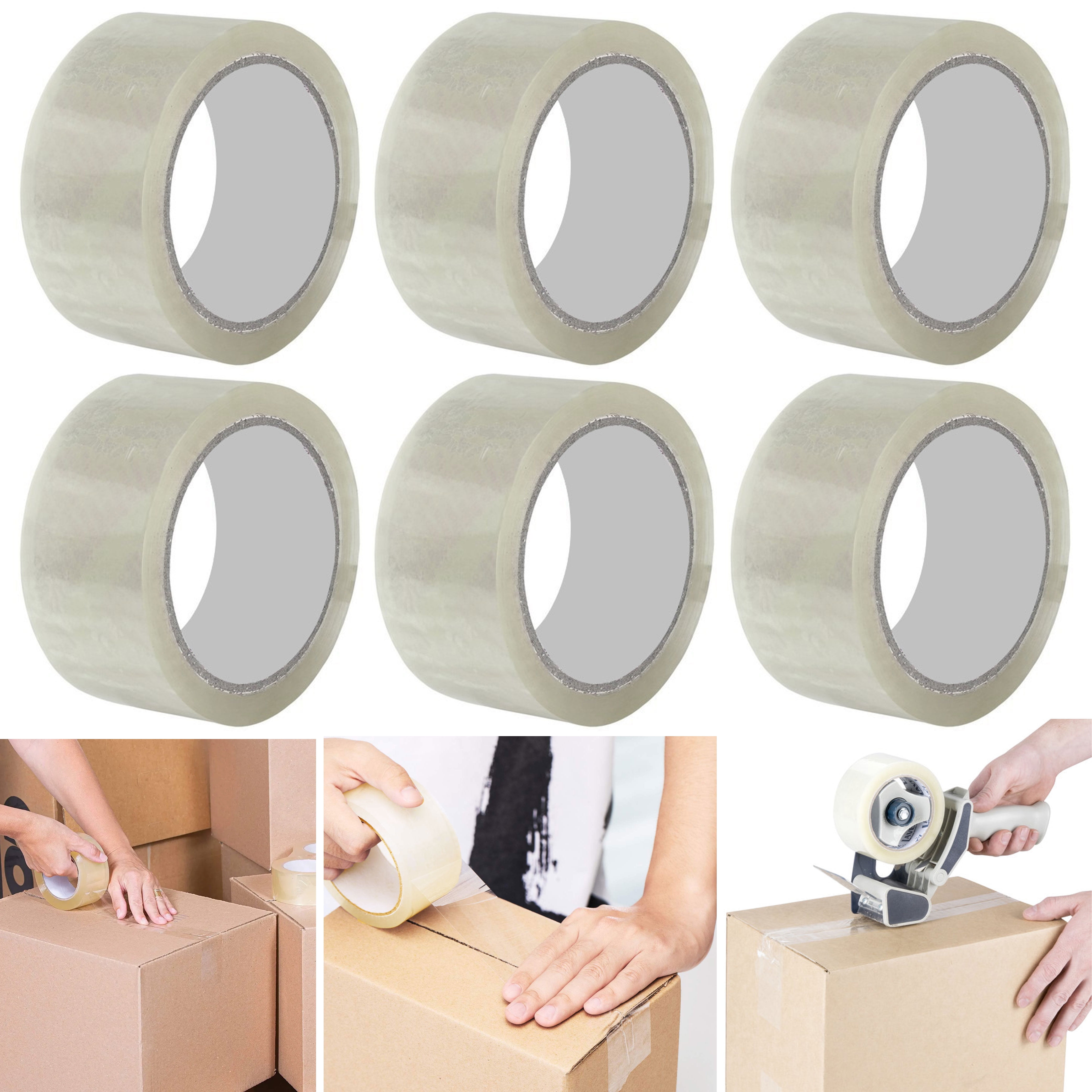 6 Rolls Clear Packing Sealing Tapes Packaging Box Carton Shipping 1.89' X 55 Yds