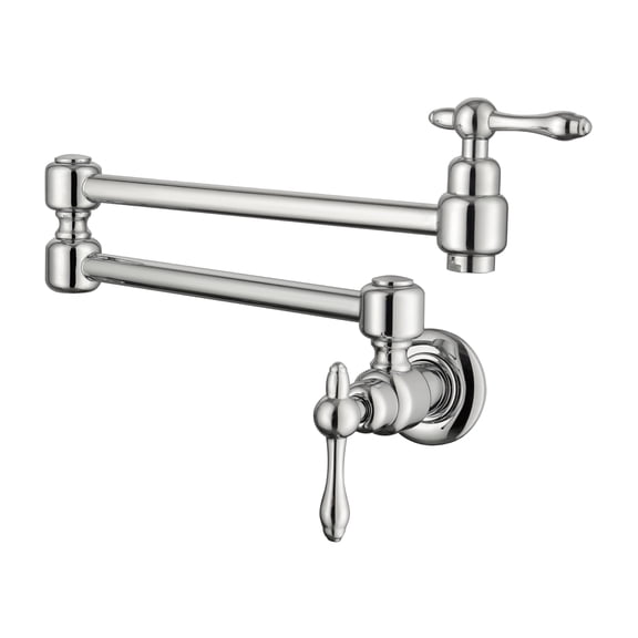 Cobbe Pot Filler Faucet Kitchen Sink Wall Mounted Collapsible Mixer with Double Section Swing Arms Chrome