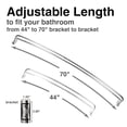 thumbnail image 4 of Adjustable Double-Curved Shower Rod, Chrome, Aluminum, Wall Mounted, 44 to 70 Inches, 4 of 7