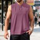 thumbnail image 1 of Camiseta sin mangas con cuello en V para hombre, color liso, deportiva, fitness, informal, de verano, capa base, color liso, blusa de poliéster para hombre, 1 of 5