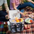 thumbnail image 5 of FORMRS Insulated Cooler Bag 24 Cans Capacity Soft Leakproof Lunch Box with Side Pockets, Black Stripes, 5 of 7