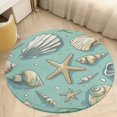 thumbnail image 4 of Beach Seashell Starfish Round Rugs -Washable Non-Slip Small Round Area Rug Throw Soft Circle Rugs for Bedroom, Modern Print Indoor Carpet for Entryway Sofa Living Room, 4 of 6