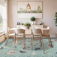 thumbnail image 4 of Memoryfield 9' x 12' Modern Butterfly Print Area Rug, Washable, Non-Slip, Low-Pile Carpet for Living Room, Bedroom, Green, 4 of 6