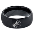 thumbnail image 2 of Tungsten Musician Electric Guitar Band Ring 8mm Men Women Comfort Fit Black Dome Brushed Polished, 2 of 4