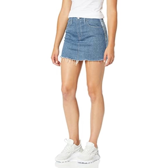 HUDSON Womens Blue Zippered Frayed 5 Pocket Mini Pencil Skirt 30