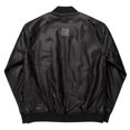 thumbnail image 3 of SOL Music Leather Bomber Jacket - Sporty Men's Coat with Classic Embroidery (Black, XS), 3 of 3