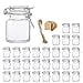 thumbnail image 3 of Spice Jars, Flrolove 30 Pack 3.5oz Square Glass Jars with Leak Proof Rubber Gasket & Hinged Lid,Small Glass Containers with Airtight Lids for Home, Party Favors, 3 of 4