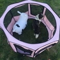 thumbnail image 6 of ToysOpoly Portable Pet Playpen Puppy Kennel, Small and Medium Size Dogs and Cats, Pink, 6 of 10