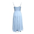 thumbnail image 5 of Wdgfv Womens Corset Dress Spaghetti Strap Bustier Midi Dresses Vintage Party Dress Flowy Pleated Hem Low Cut Prom Dresses Light Blue XL, 5 of 5