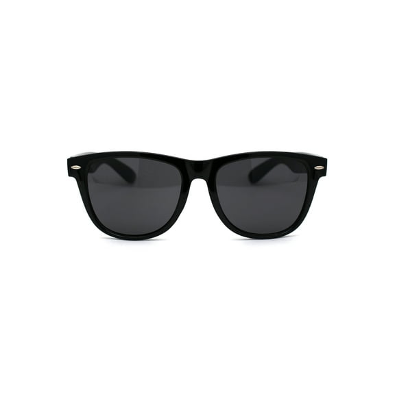 Hipster Trendy Oversize All Black Horn Rim Plastic Sunglasses