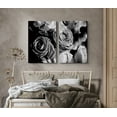 thumbnail image 2 of PixonSign Canvas Print Wall Art Set Roses Hidden in Shadow Botanical Wilderness Photography Realism Contemporary Portrait Relax/Calm Dark Black and White for Living Room, Bedroom, Office - 24"x36"x2, 2 of 5