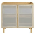 thumbnail image 5 of Vanity Cabinet (Sink not included), Brown Oak, Metal, Mid Century Hotel Bedroom Bathroom, Modern Contemporary HB36540, 5 of 9