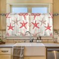 thumbnail image 2 of Yayeee Kitchen Curtains Tier Set of 2 Light Filtering 57"x24" Over Sink Window Panels, Brown Starfish, 2 of 7