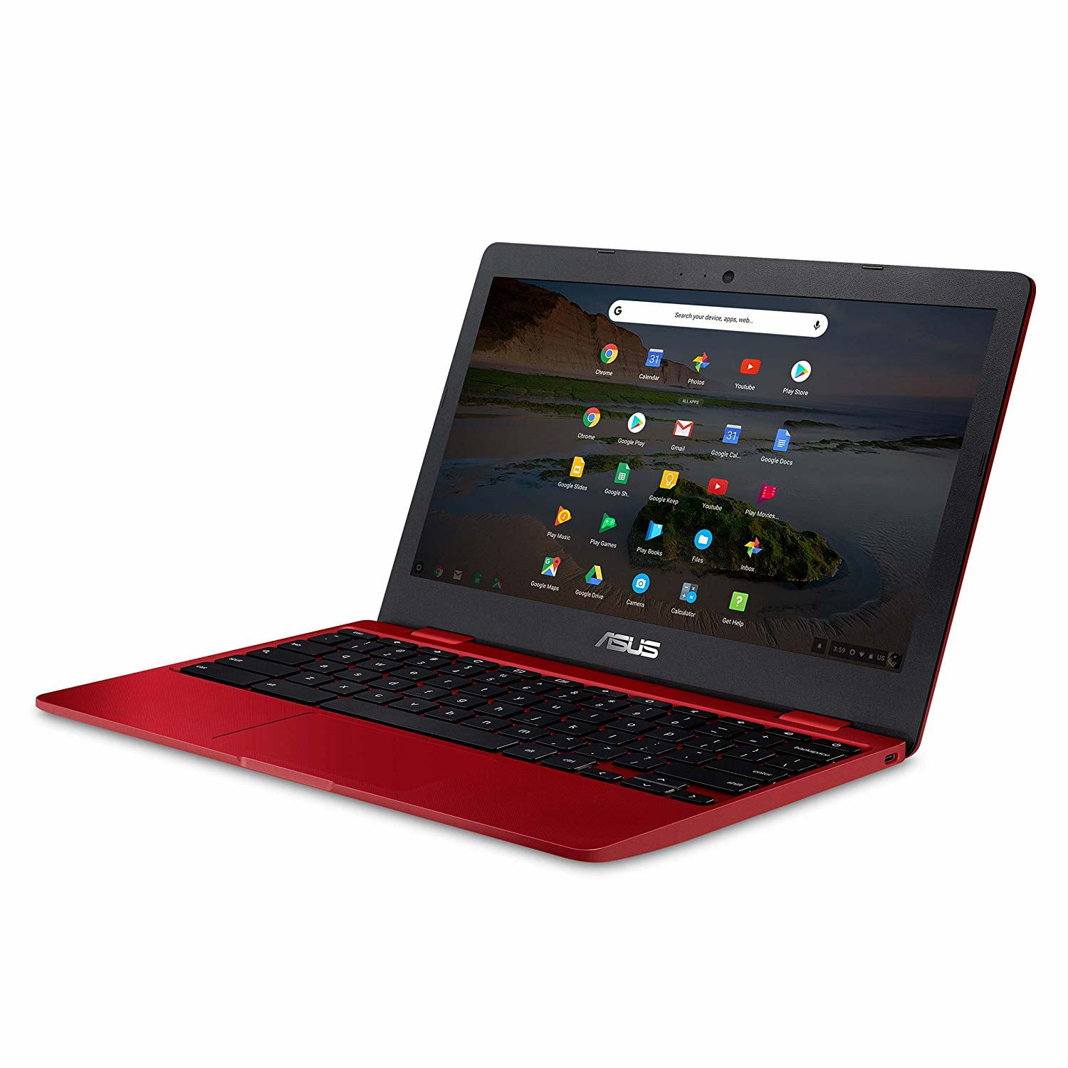 ASUS Chromebook Laptop in Red, 12, Intel Celeron, 32GB Flash Storage, 4GB  RAM, C223NA-DH02-RD