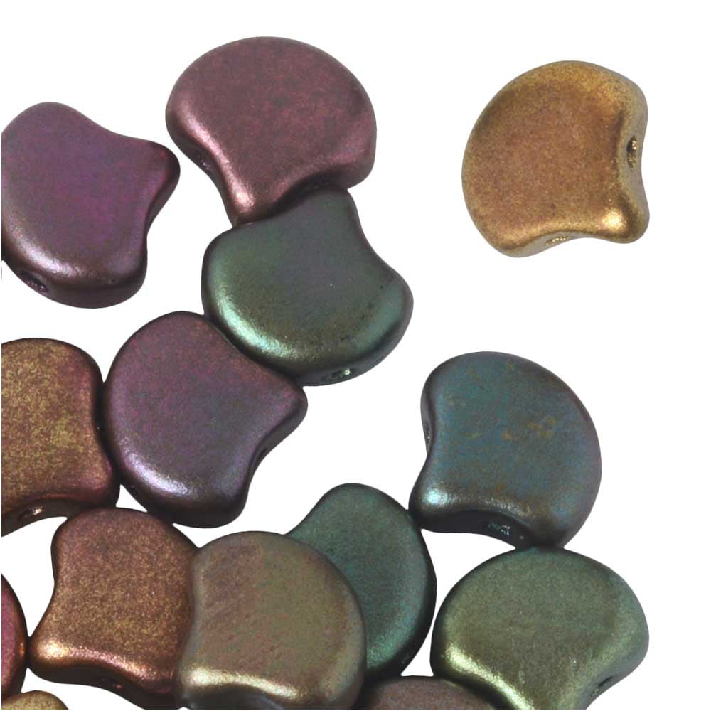 Pack of 40 Ginko Beads Violet Rainbow
