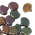 thumbnail image 1 of Czech Glass, 2-Hole Ginko Beads 7.5mm, 10 Grams, Crystal Violet Rainbow, 1 of 2