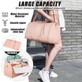 thumbnail image 4 of ¡Gran oferta! Bolsa de viaje plegable para mujer, bolsa de almacenamiento multifuncional, bolsa de equipaje portátil de PU de gran capacidad, 4 of 9
