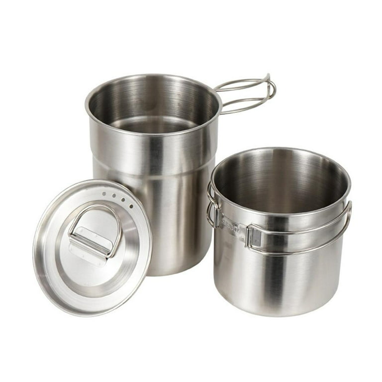  KOVKCOVB 2Pcs Camping Cup Camping Pots Stainless Steel Camping  Cups & Mugs,Nesting Cup Camp Coffee Cup with Handle Stainless Steel Pot  Backpacking Cup Kitchen Accessories : Sports & Outdoors