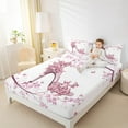 thumbnail image 5 of Feelyou Princess High Heel Twin Sheet Sets for Girl, Romantic Pink Butterfly Twin Fitted Sheet, Flower Floral Flat Sheet, Lightweight Room Decor, 3pcs, 5 of 8