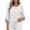 White, variant on Xaqiouau Women's Solid Color Round Neck Three-Quarter Sleeve Pullover Linen Blend Lightweight Breathable Summer Casual Blouse White XXL