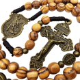 thumbnail image 4 of Rosario TALISMAN4U de madera de olivo con San Miguel y crucifijo de bronce, 4 of 9