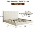 thumbnail image 2 of KING Size Bed Frame with 4 Drawers Modern Platform and Headboard Wooden Slats Under Bed Storage,Beige, 2 of 8