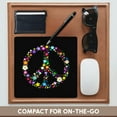 thumbnail image 4 of 3dRose, Floral Peace Symbol - Flowery hippy or hippie sign - flower power - colorful flowers - on black, MousePad, 4 of 7