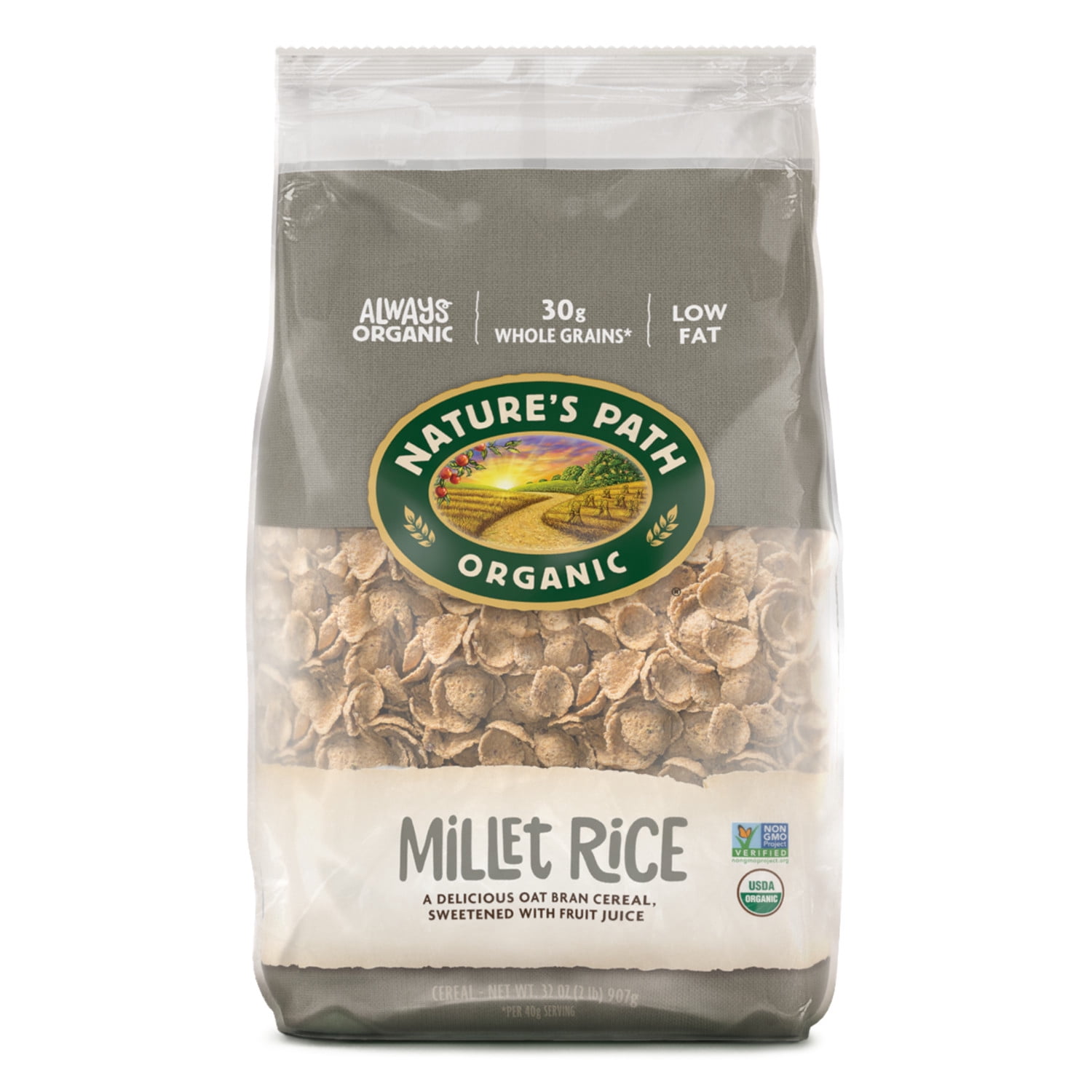 Nature's Path Organic Millet Rice Flakes Breakfast Cereal, 32oz Bag (pack of 6)