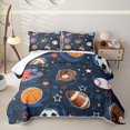 thumbnail image 2 of Erosebridal Rugby Sport Helmet Twin Quilt Set,Basketball Sport Games Kawaii Stars Print Twin Coverlet Set For Kids Boys,2 Pieces, 2 of 7
