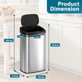 thumbnail image 2 of BestOffice 22 Gallon Stainless Steel Touchless Kitchen Trash Can with Motion Sensor for Indoor Use(Silver), 2 of 7