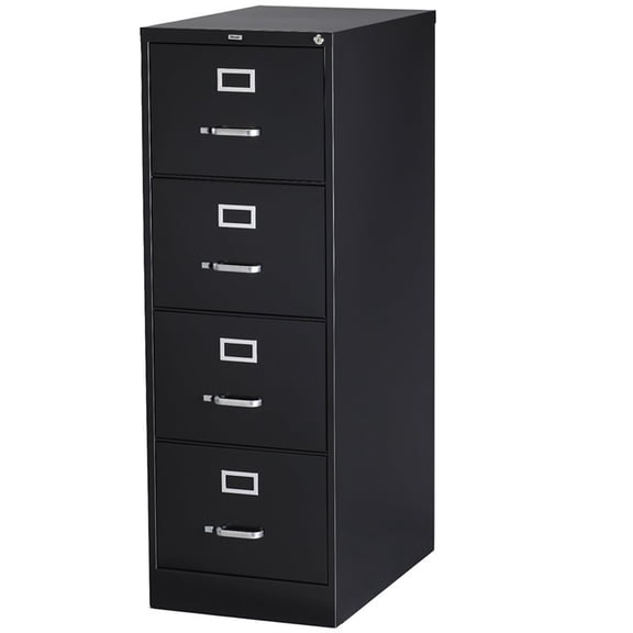 Hirsh 26.5 in Deep 4 Drawer Vertical Legal File Cabinet in Black