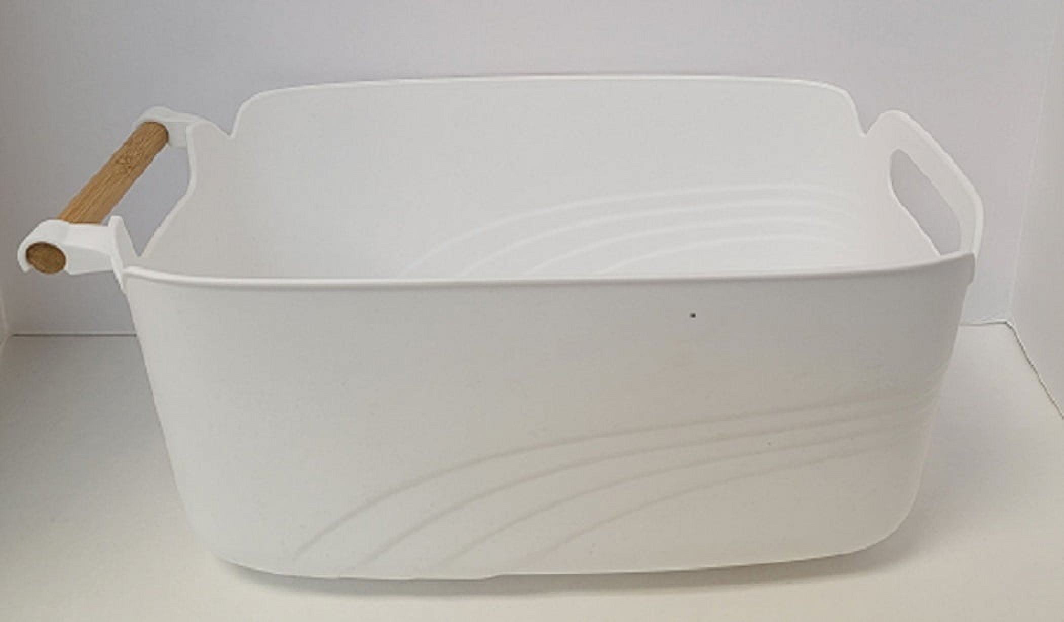 Basket Large with Handles, Plastic, 15.6"x8.38"x7.02", The Storage Editions, Use by Adults and Teens