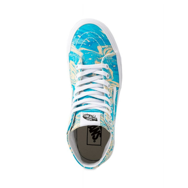 Teal pink shop and yellow vans