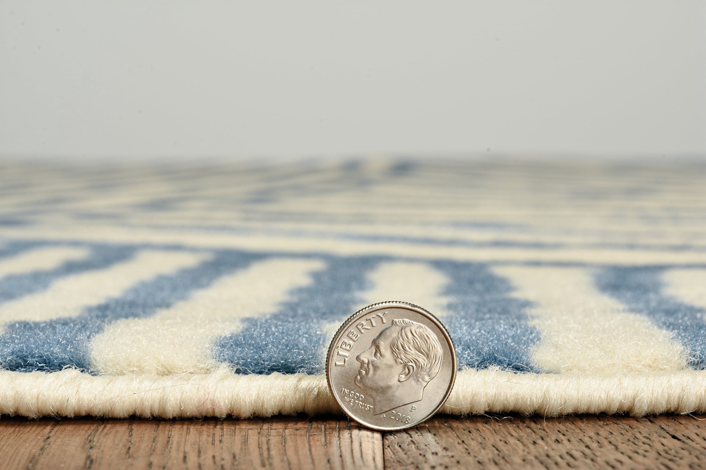 Capri Binya Area Rug Bone Blue 4x7 Transitional Design 100% Polypropylene