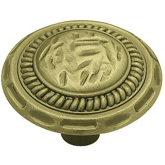 1-3/8" Diameter Antique Brass Sundial Round Knob 1" High